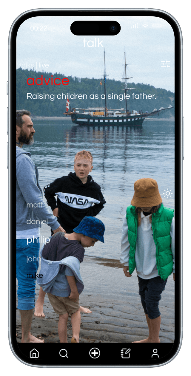 Screenshot of talk app