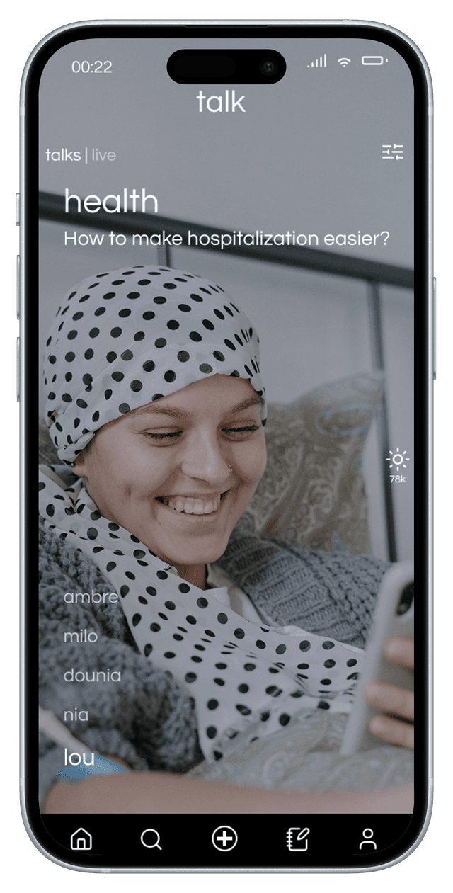 Screenshot of talk app